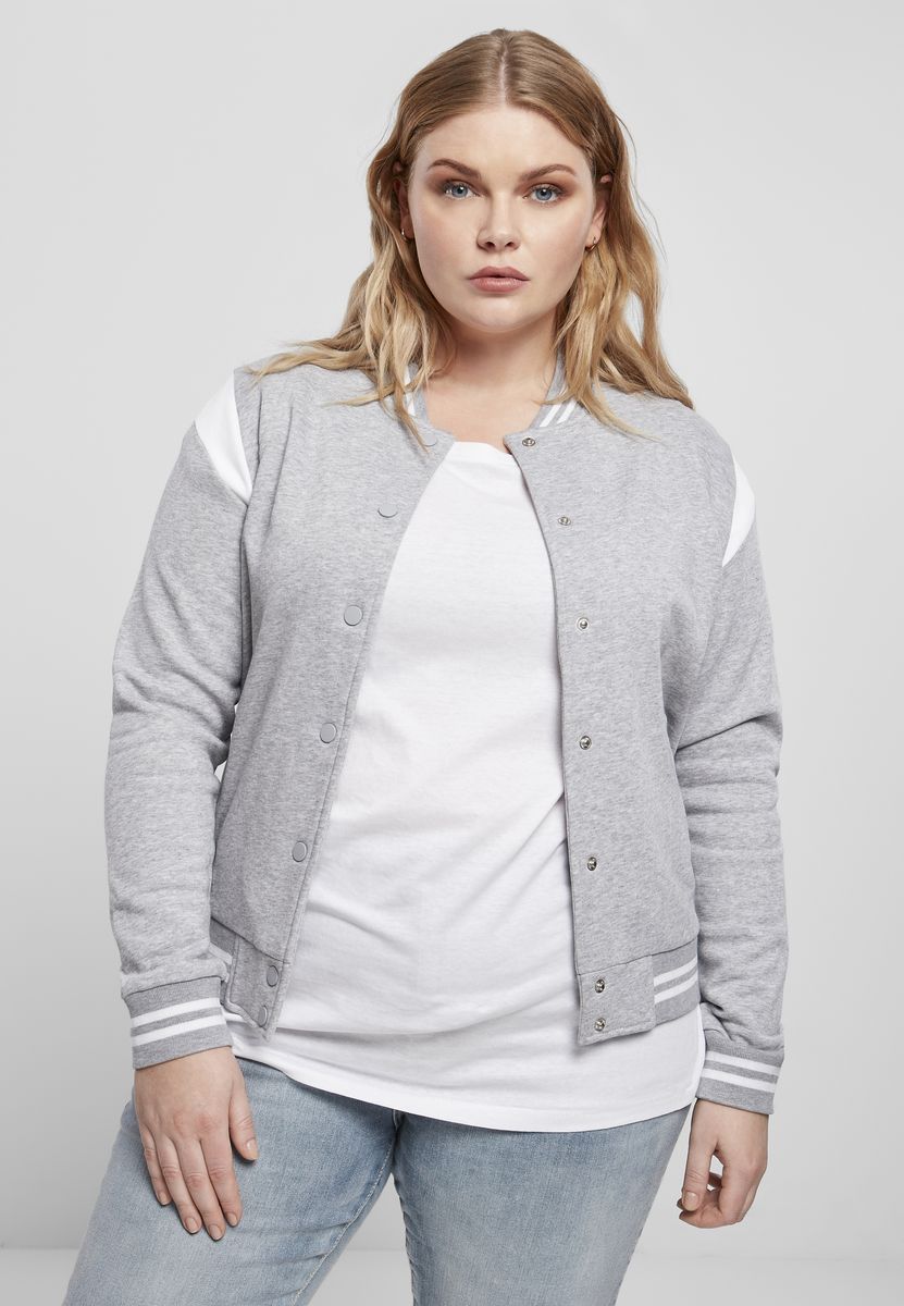Γυναικείο Jacket Organic Inset College Sweat Urban Classics TB3776 Grey/White