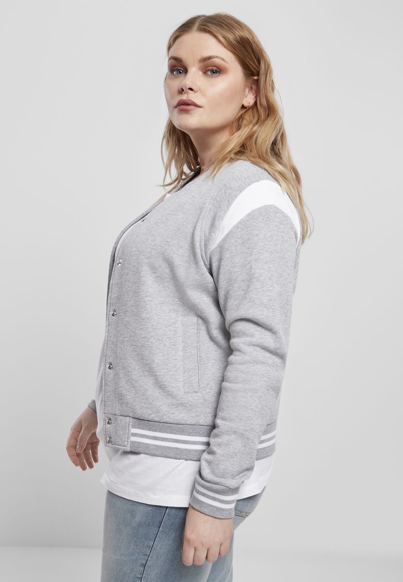 Γυναικείο Jacket Organic Inset College Sweat Urban Classics Tb3776 Grey White Outlet γυναικεία Simple Wear