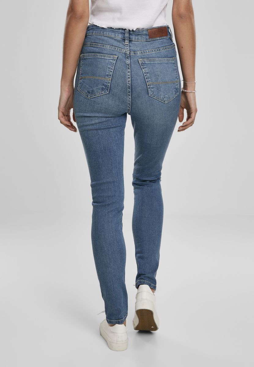 Γυναικείο Παντελόνι High Waist Slim Urban Classics Tb2971-02745 Midnight Stone Wash Outlet γυναικεία Simple Wear