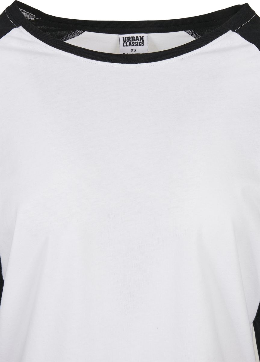 Ladies Contrast Raglan Longsleeve Urban Classics TB4539-01248 White/Black