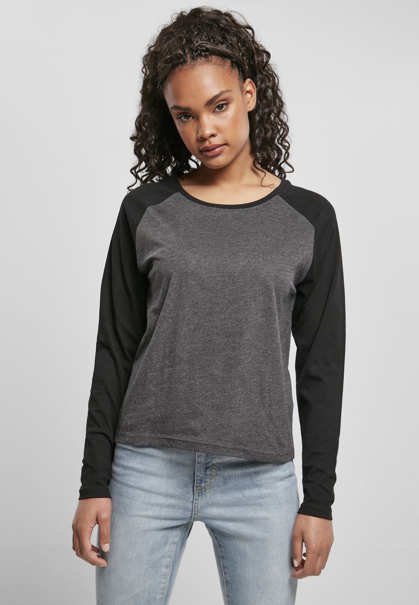Γυναικεία Μακρυμάνικη Μπλούζα Raglan TB4539 Urban Classics Charcoal/Black