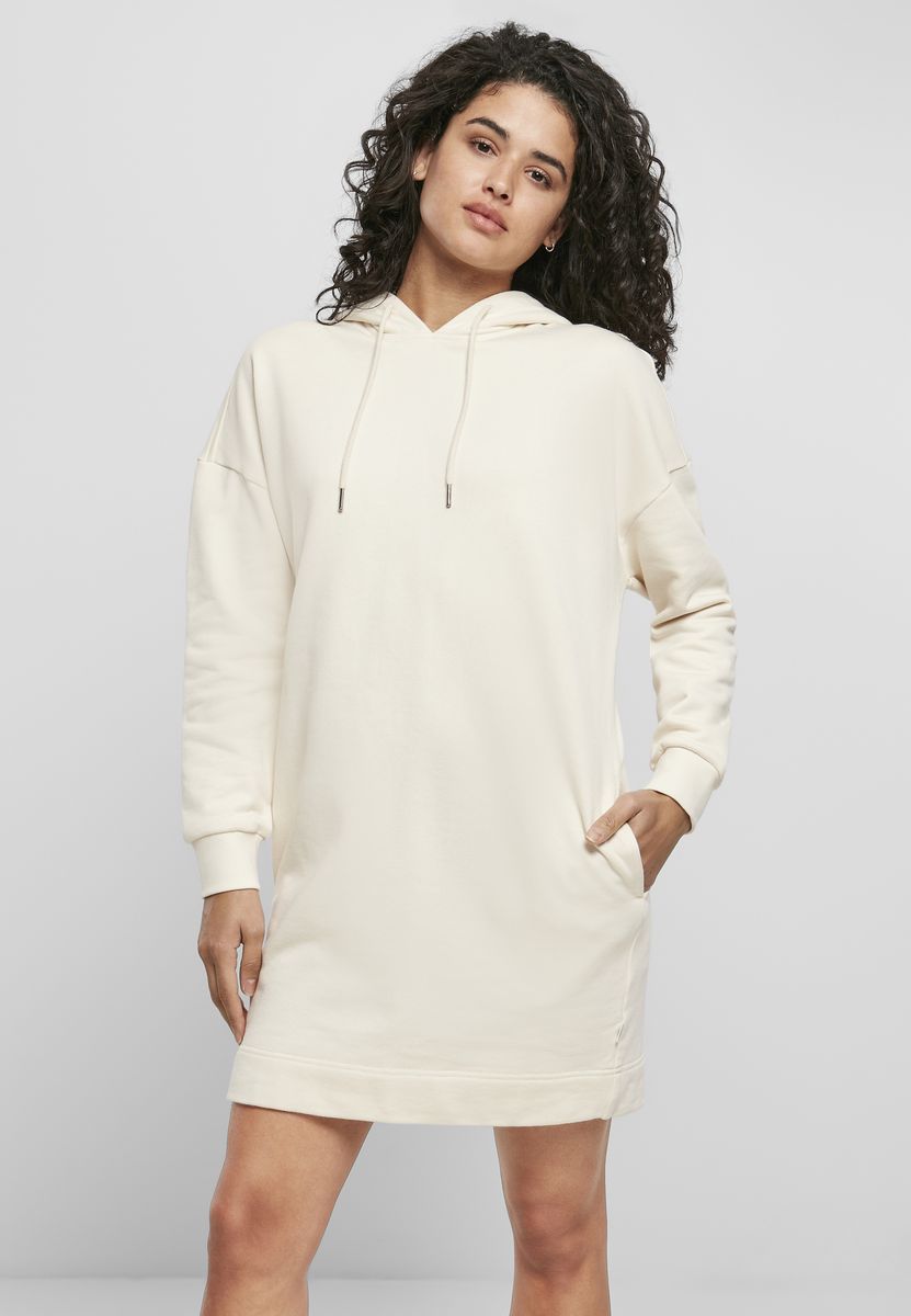 Ladies Organic Oversized Terry Hoody Dress Urban Classics TB4094 White Sand