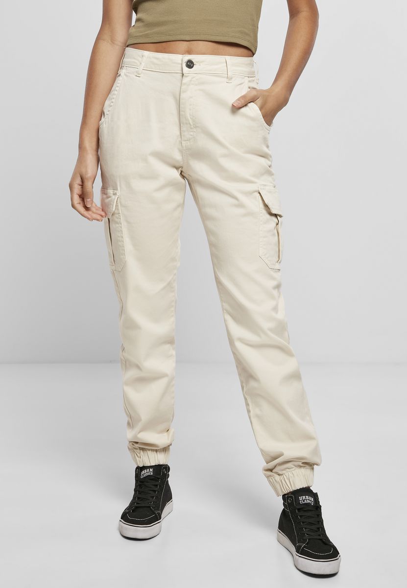 Γυναικείο Ψηλόμεσο Παντελόνι Cargo TB3048 Urban Classics White Sand