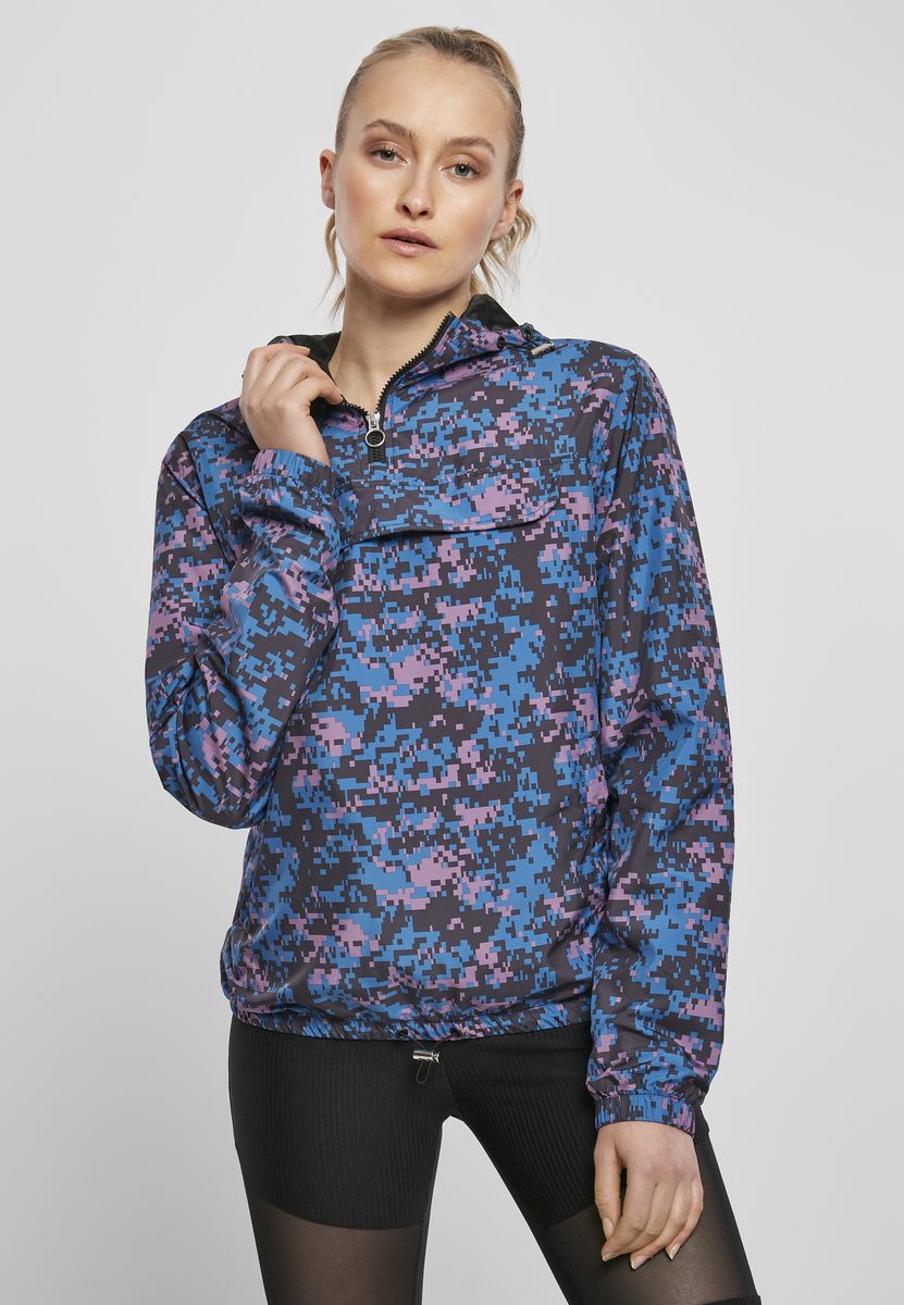 Ladies Camo Pull Over Jacket Urban Classics TB2015 Digital Duskviolet Camo