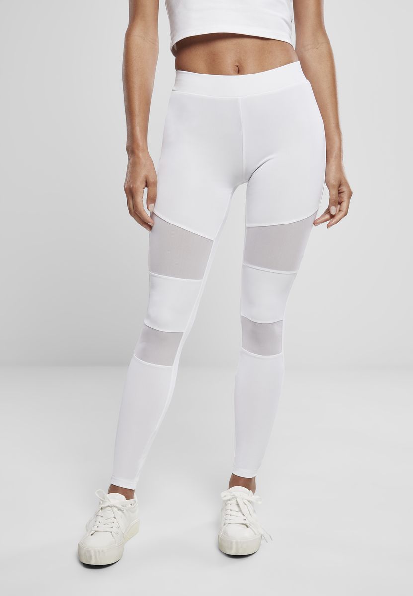 Ladies Tech Mesh Leggings Urban Classics TB1174 White