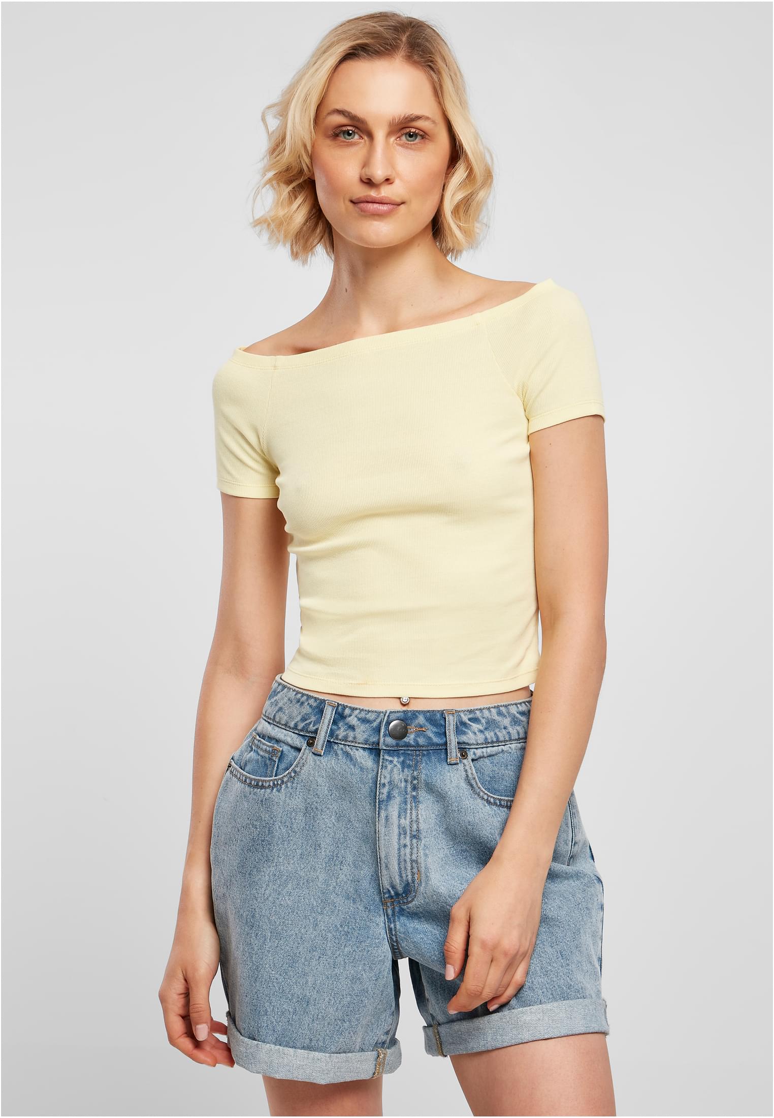 Γυναικεία Μπλούζα Off Shoulder Rib TB1500 Urban Classics Soft Yellow