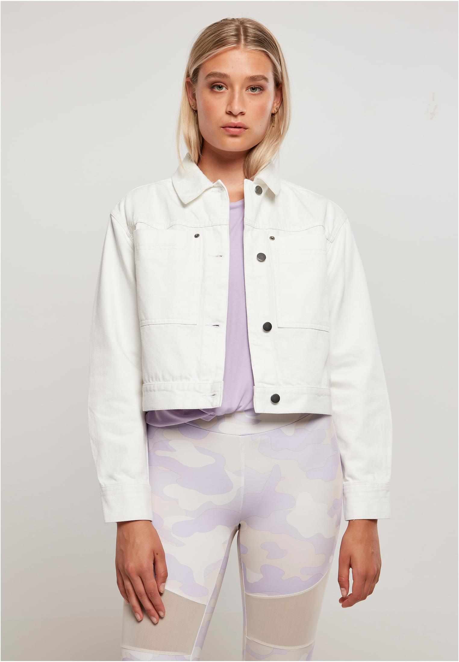 Short Boxy Worker Jacket UC Ladies TB4781 White