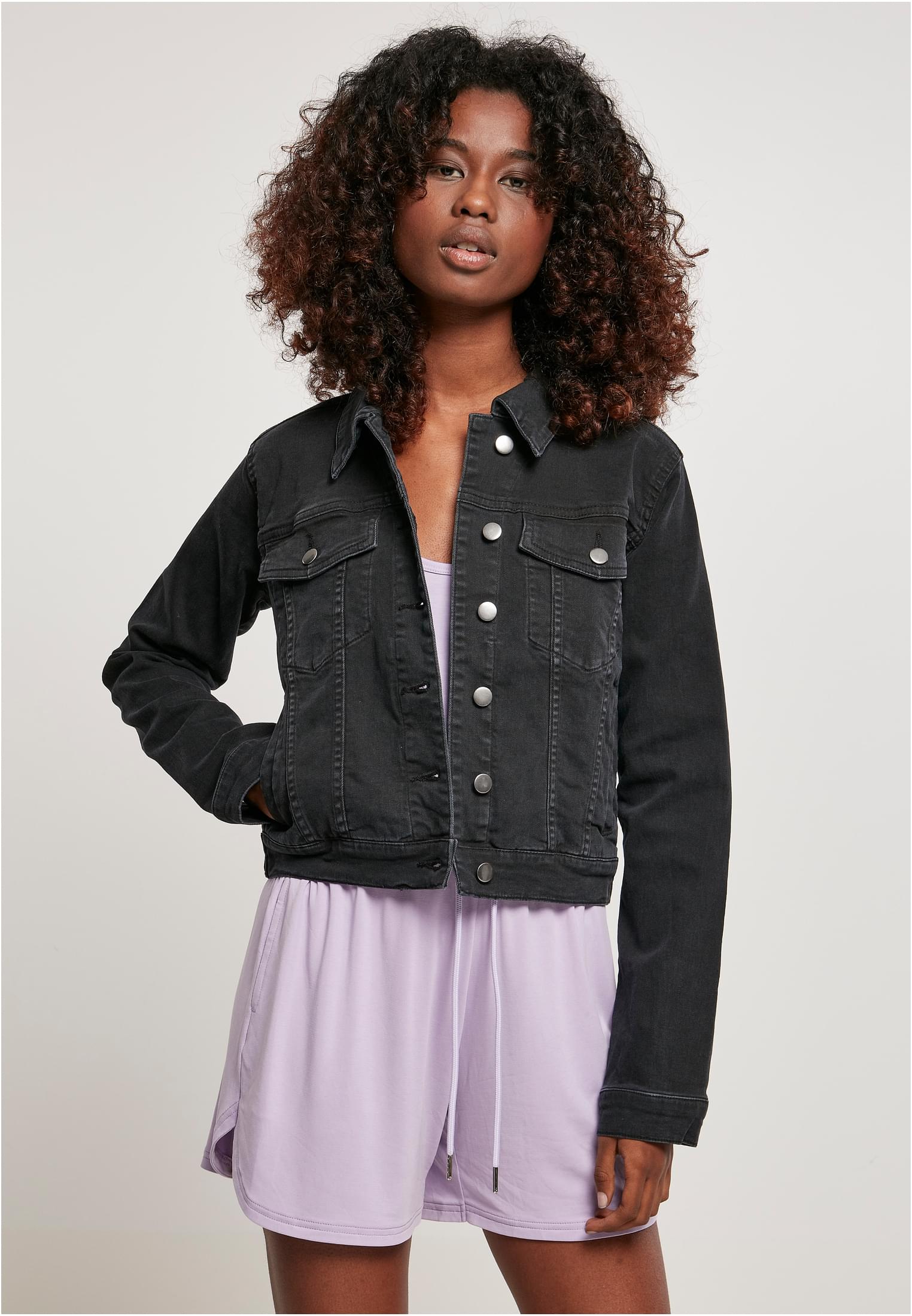 Organic Denim Jacket UC Ladies TB4788-00709 Black Washed