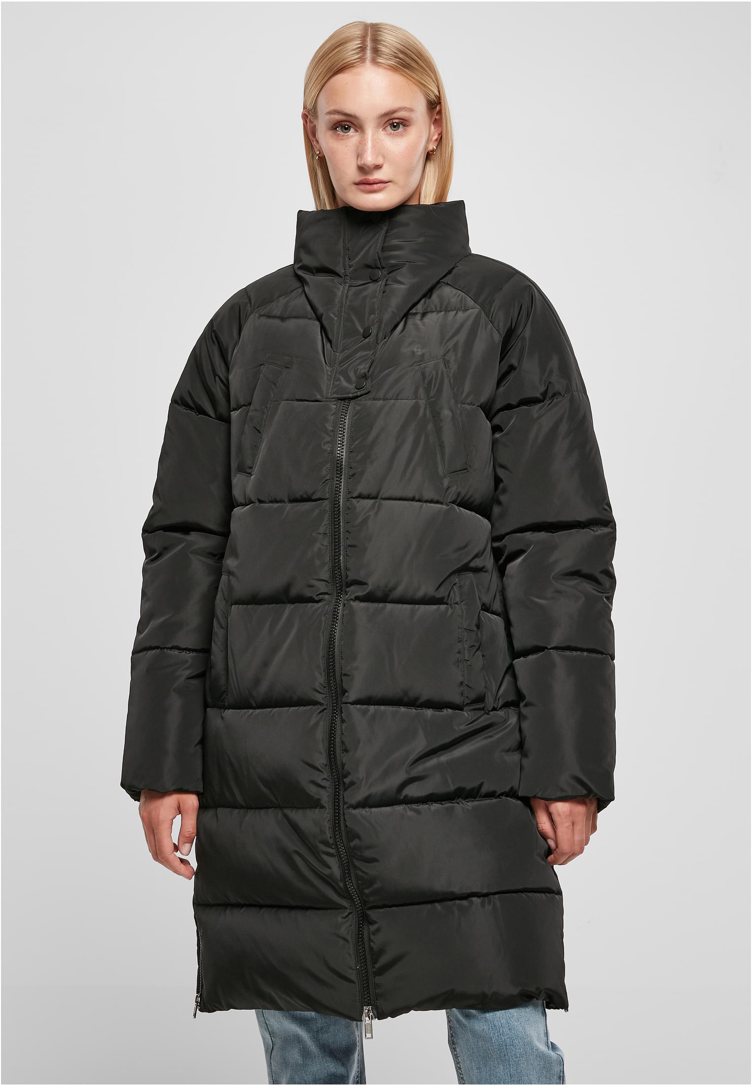 Ladies High Neck Puffer Coat Urban Classics TB5435-00007 black