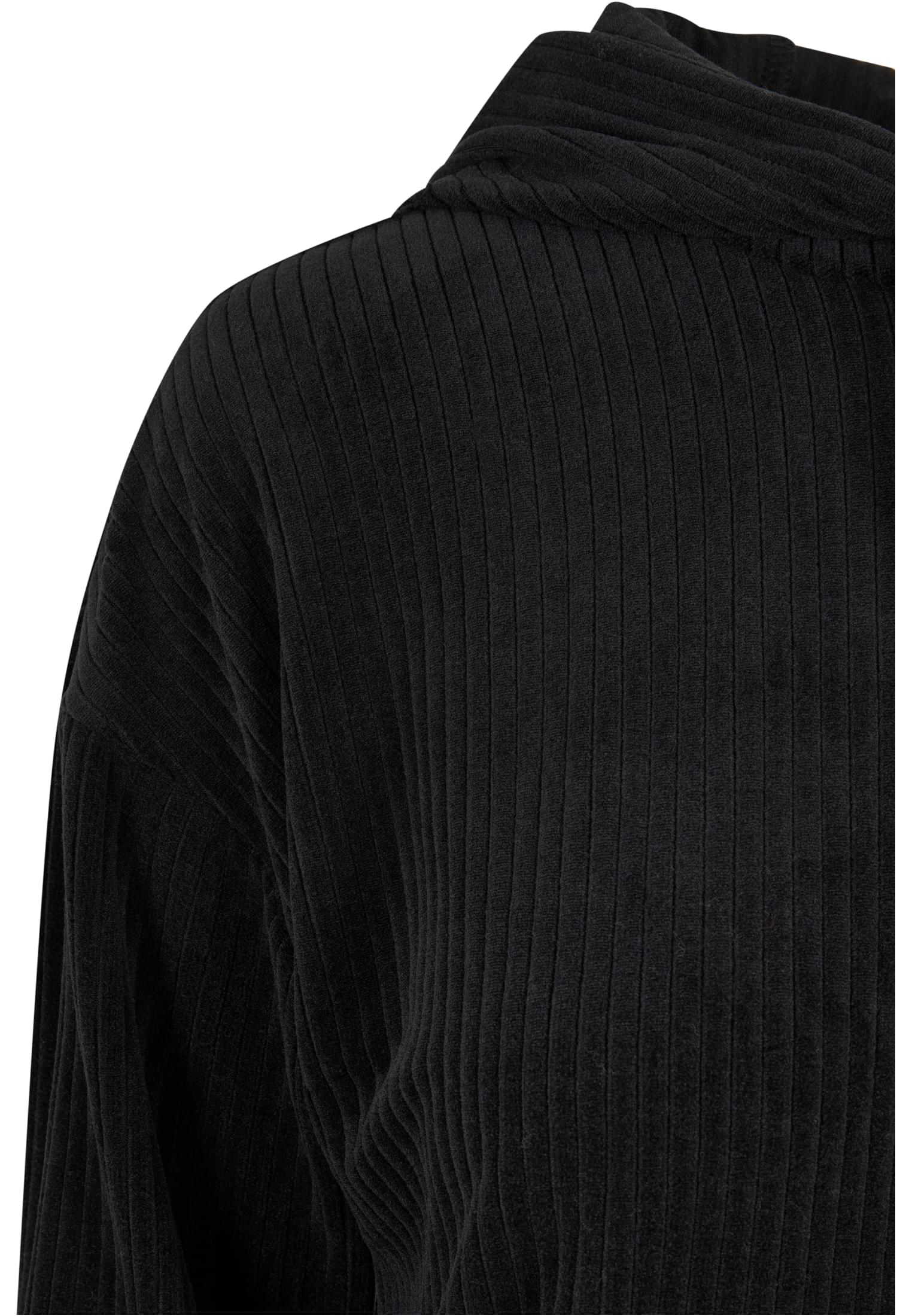 Ladies Velvet Rib Hoody Urban Classics Tb5465-00007 Black Outlet γυναικεία Simple Wear