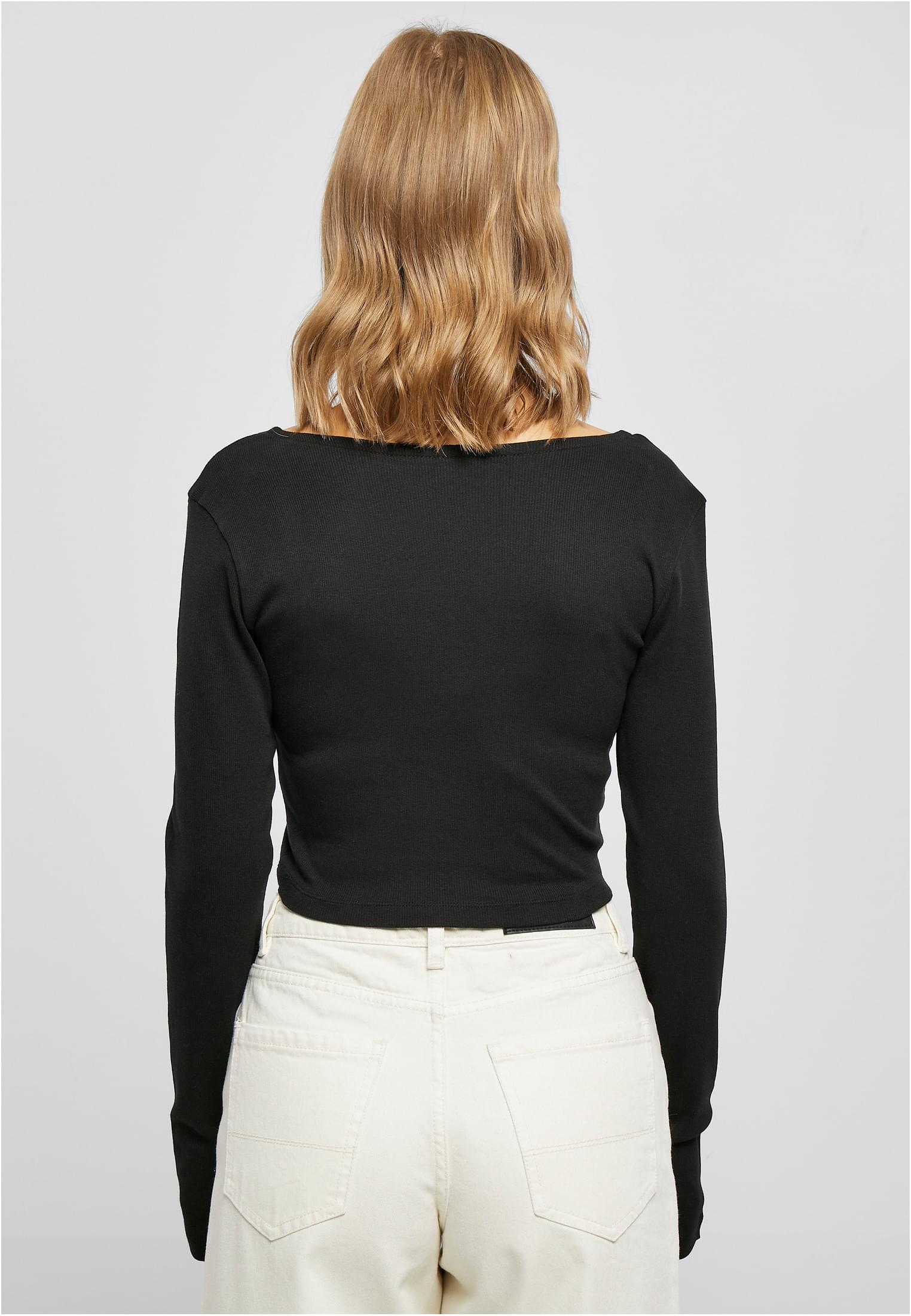 Ladies Short Rib Corsage Longsleeve Urban Classics TB5480-00007 black