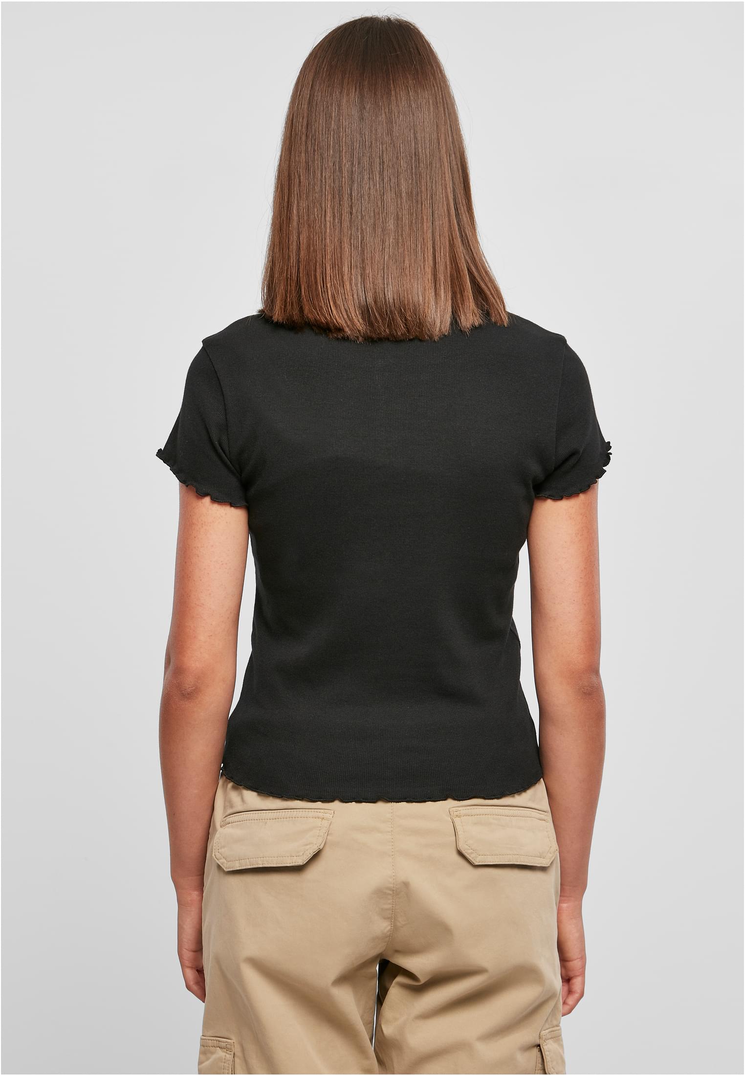Ladies Rib Polo Tee Urban Classics TB5978-00007 black