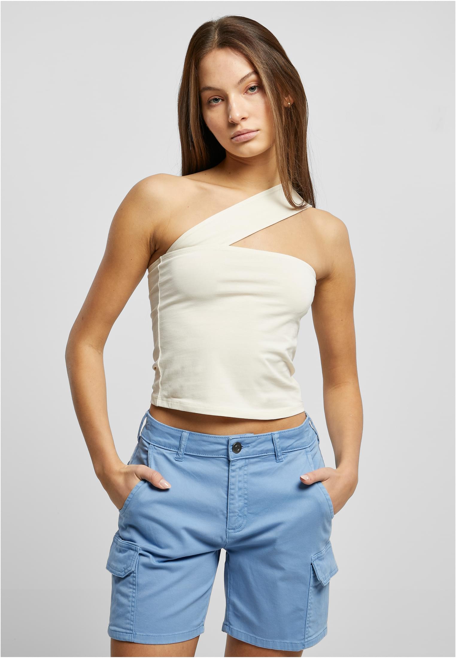 Ladies One Strap Top Urban Classics TB5977-02903 whitesand