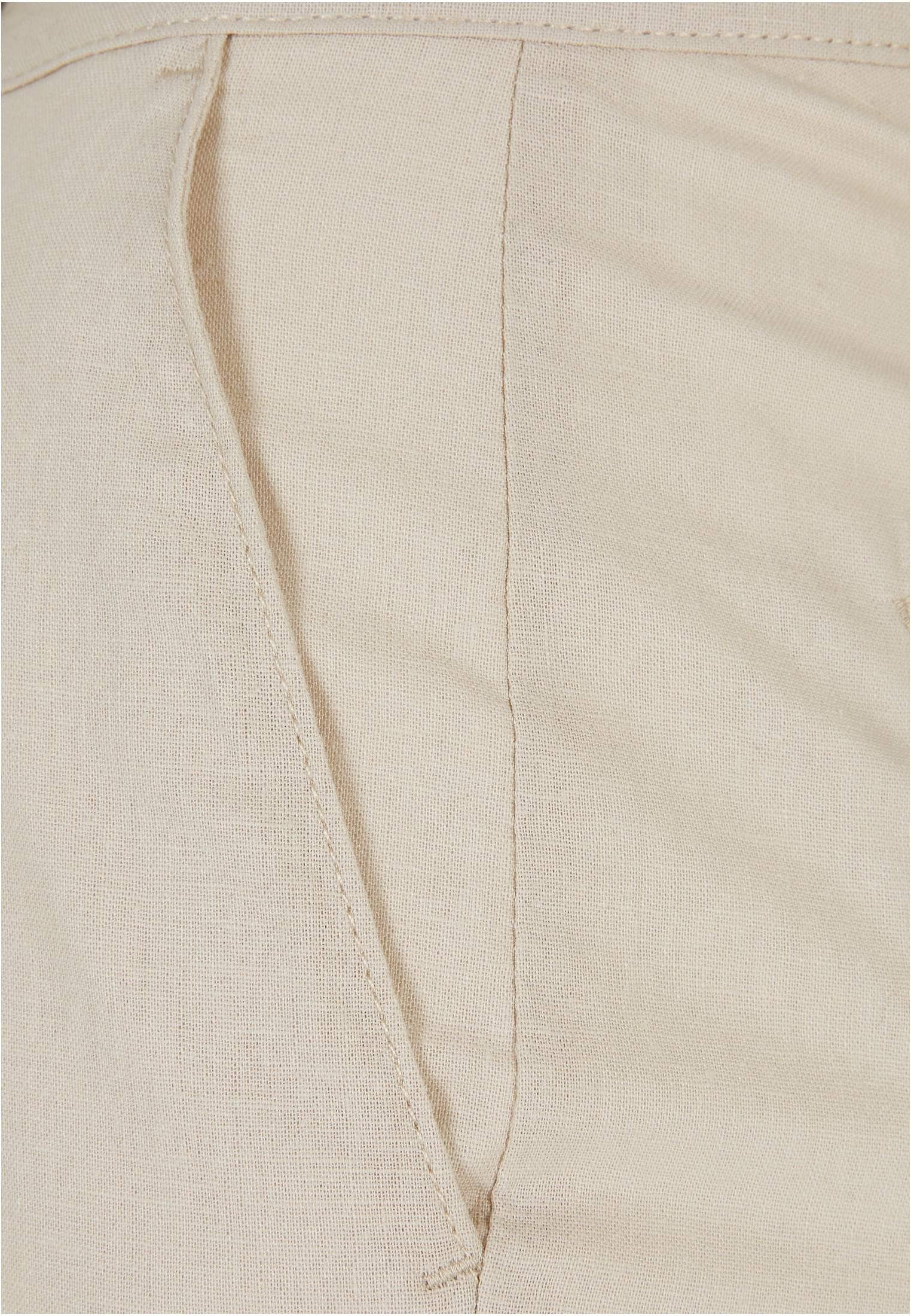 Ladies High Linen Mixed Wide Leg Pants Urban Classics TB5991-03680 softseagrass