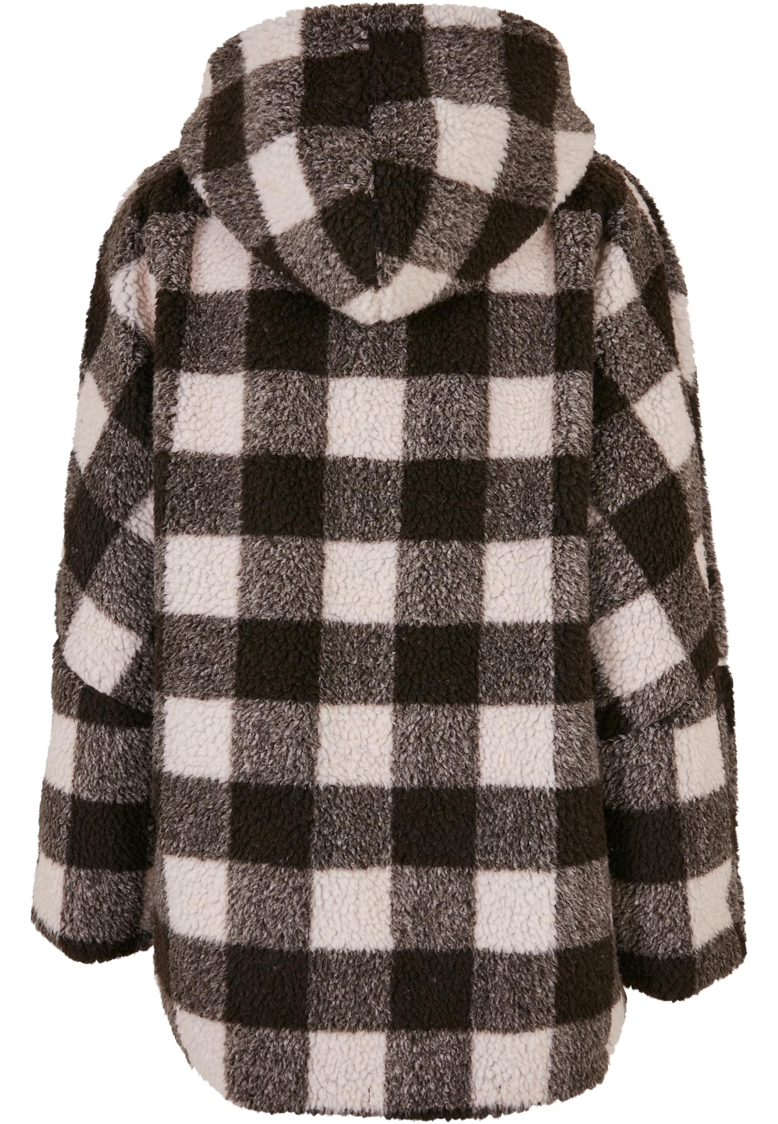 Ladies Hooded Oversized Check Sherpa Jacket Urban Classics Tb3056-04017 Pink Brown Outlet γυναικεία Simple Wear