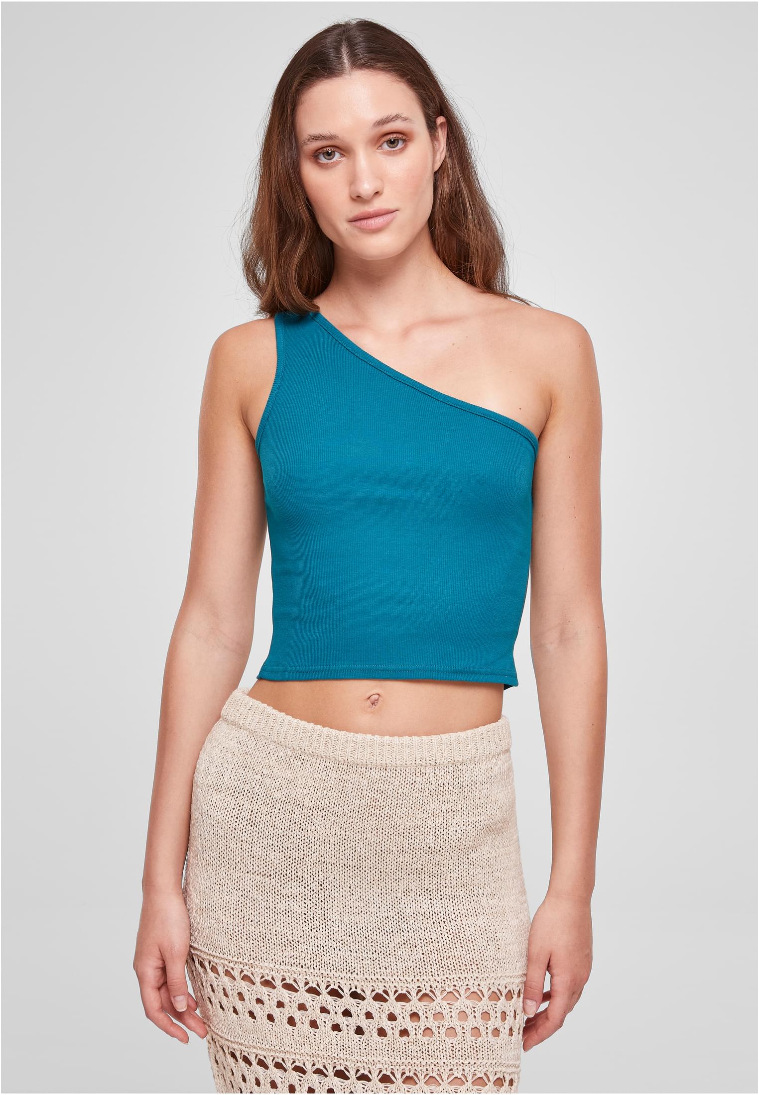 Γυναικεία Μπλούζα Cropped Asymmetric TB2609 Urban Classics watergreen