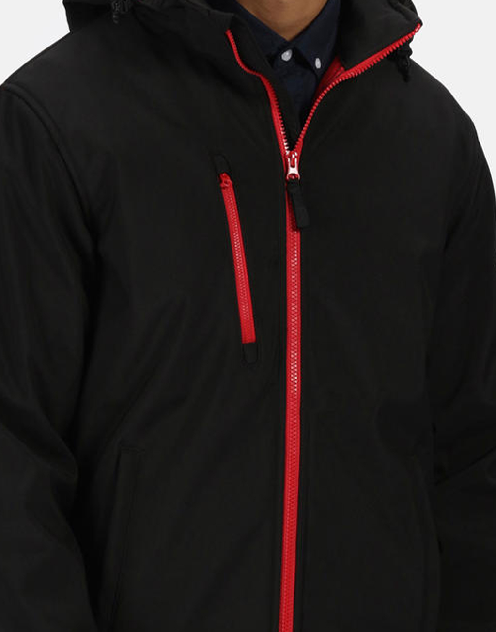 Ανδρικό Τζάκετ Tra701 Regatta Venturer Softshell Xpt Black Red ανδρικά Μπουφάν Simple Wear