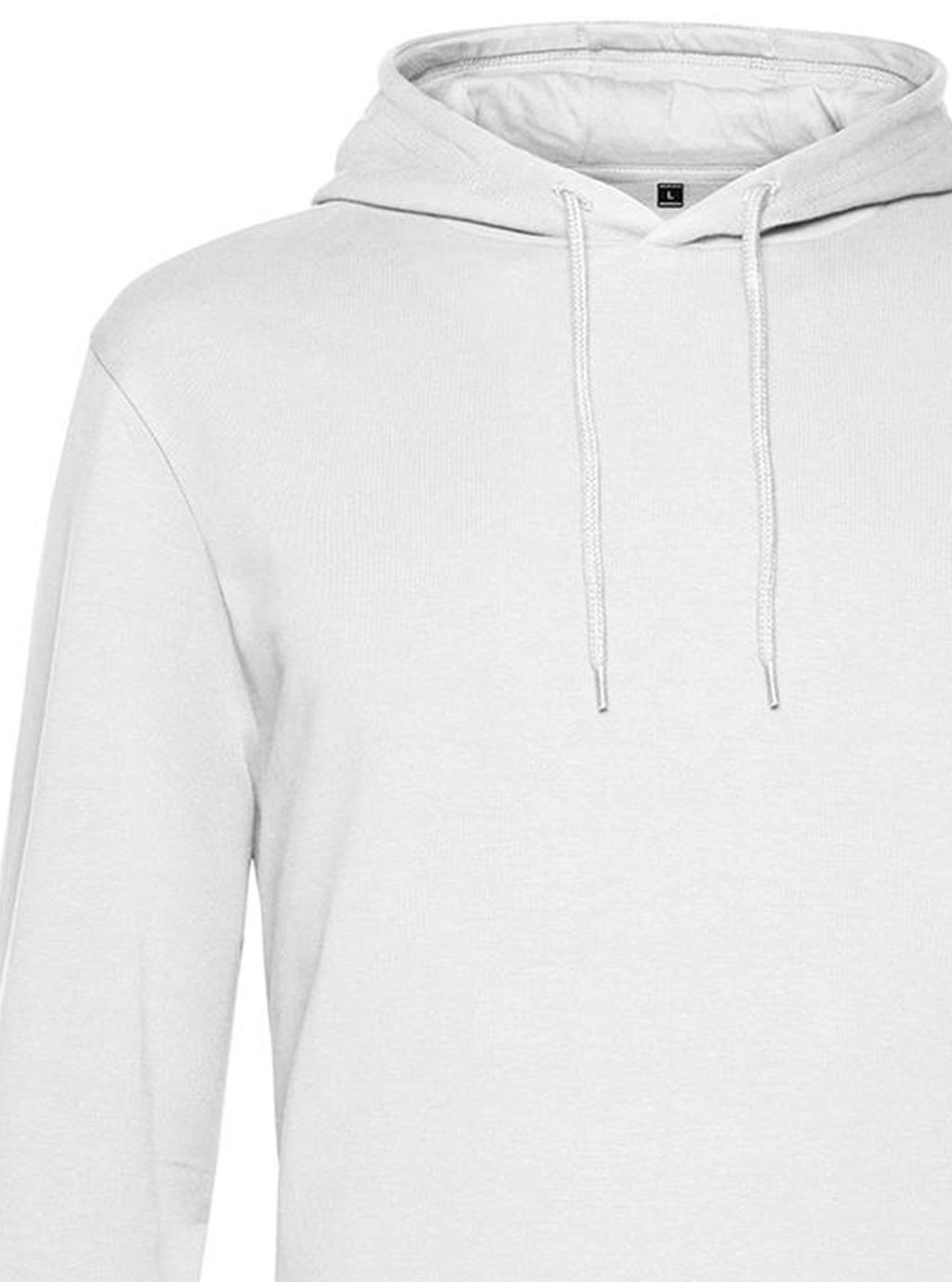 Φούτερ Hoodie Wu03W B C French Terry White ανδρικά Simple Wear