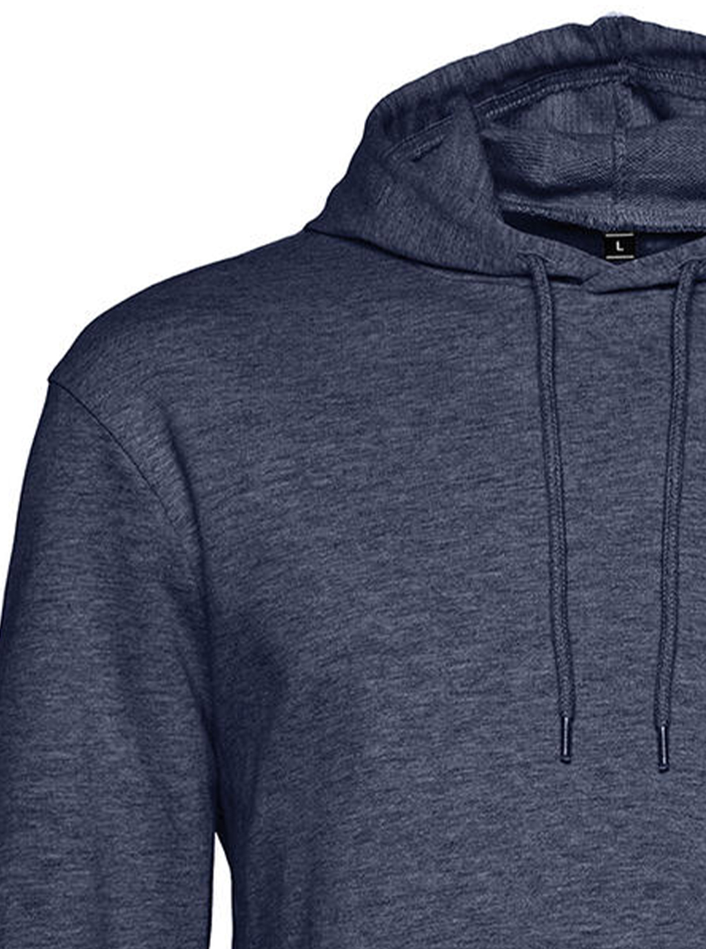Φούτερ Hoodie Wu03W B C French Terry Heather Navy ανδρικά Simple Wear