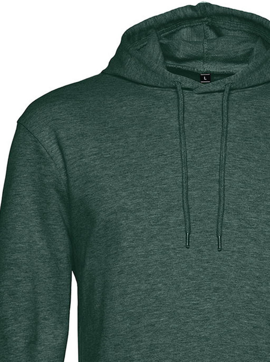 Φούτερ Hoodie Wu03W B C French Terry Heather Dark Green ανδρικά Simple Wear