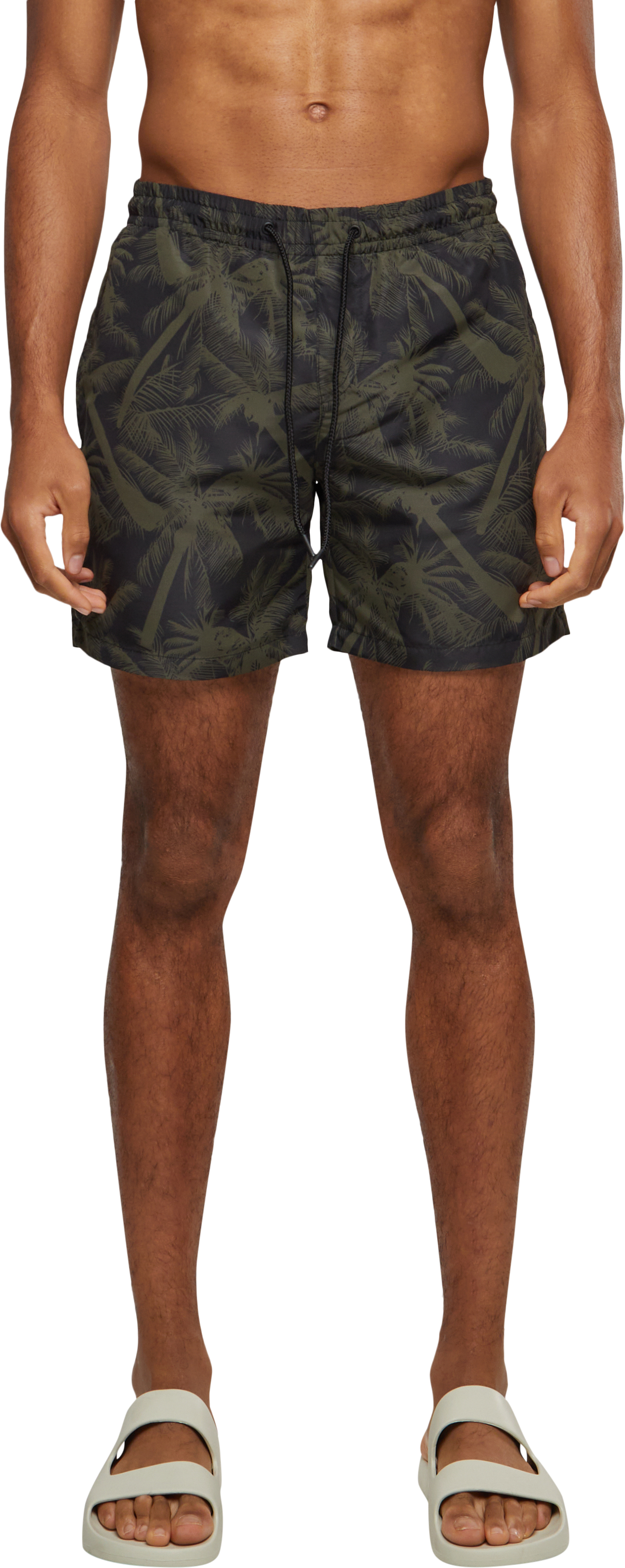 Μαγιό βερμούδα TB2679 Urban Classics Floral Palm/Olive