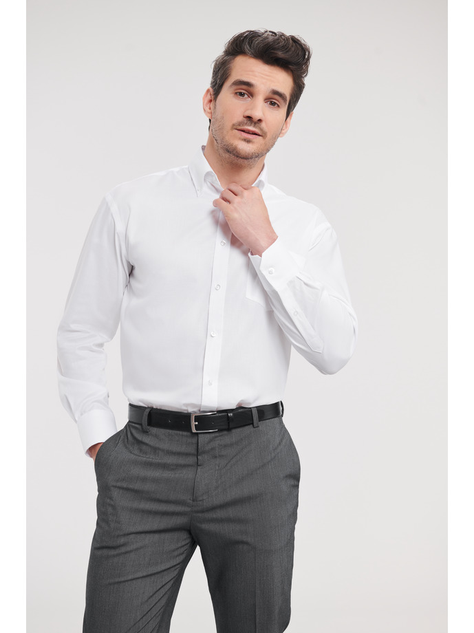 Ανδρικό Πουκάμισο Μακρυμάνικο Non-iron R-956M-0 Russell Black White