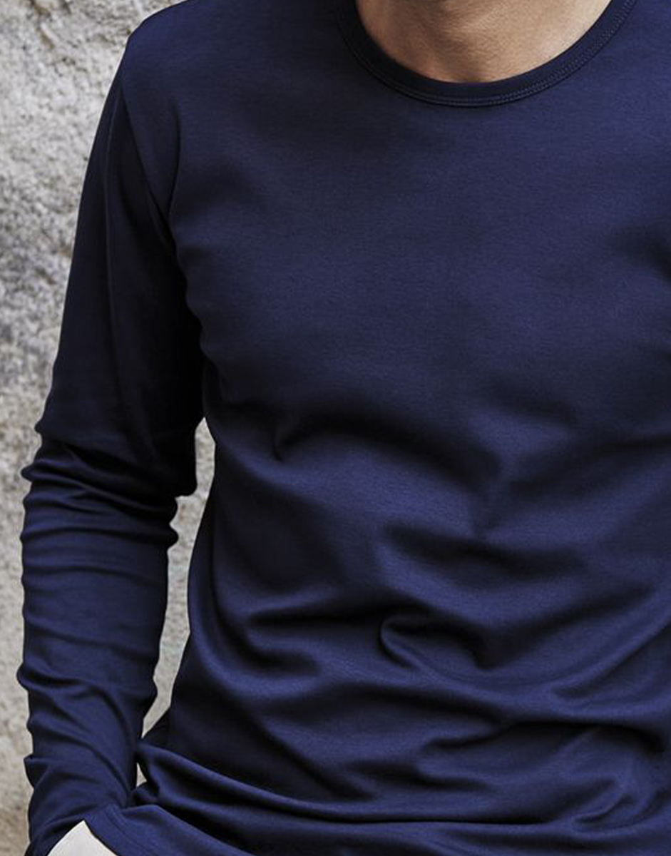 Μακρυμάνικο T-Shirt 530 Tee Jays Navy ανδρικά Basic T-Shirts Simple Wear Μπλουζάκια κοντομάνικα