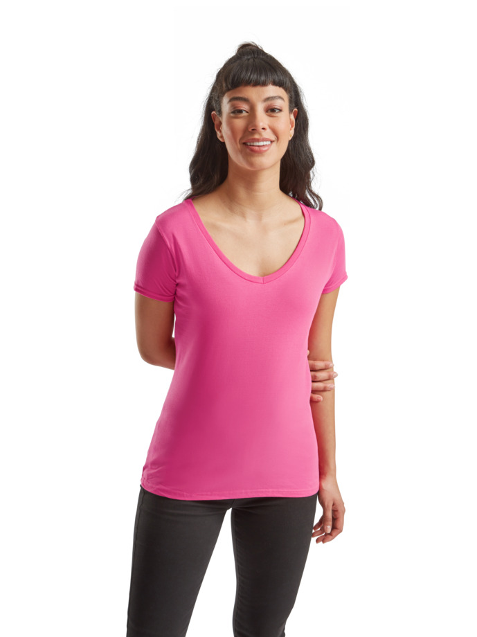 Γυναικείο T-Shirt 61-444-0 Fruit of the Loom Fuchsia