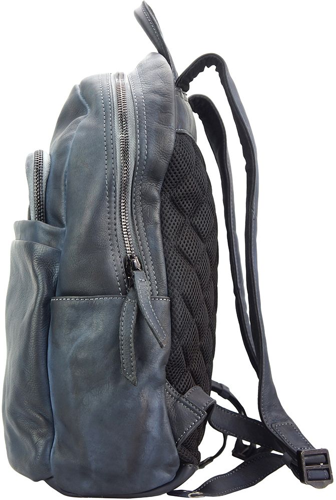 Δερμάτινη Τσάντα Πλάτης 68030 Jake Firenze Leather Σκούρο Μπλε Outlet γυναικεία Simple Wear