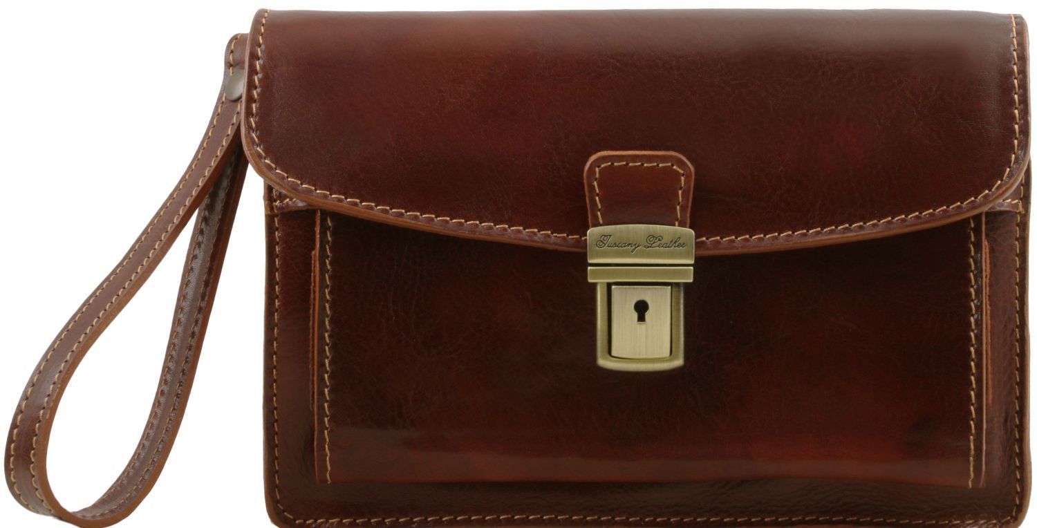 Ανδρικό Τσαντάκι Δερμάτινο Max TL8075 Tuscany Leather Καφέ