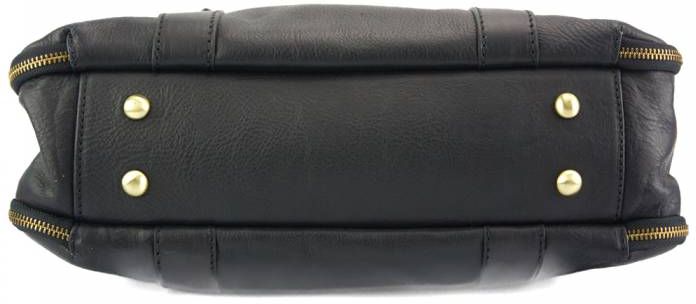 Τσάντα Ώμου Tote 7555 Firenze Leather Δερμάτινη Μαύρο Outlet γυναικεία Simple Wear