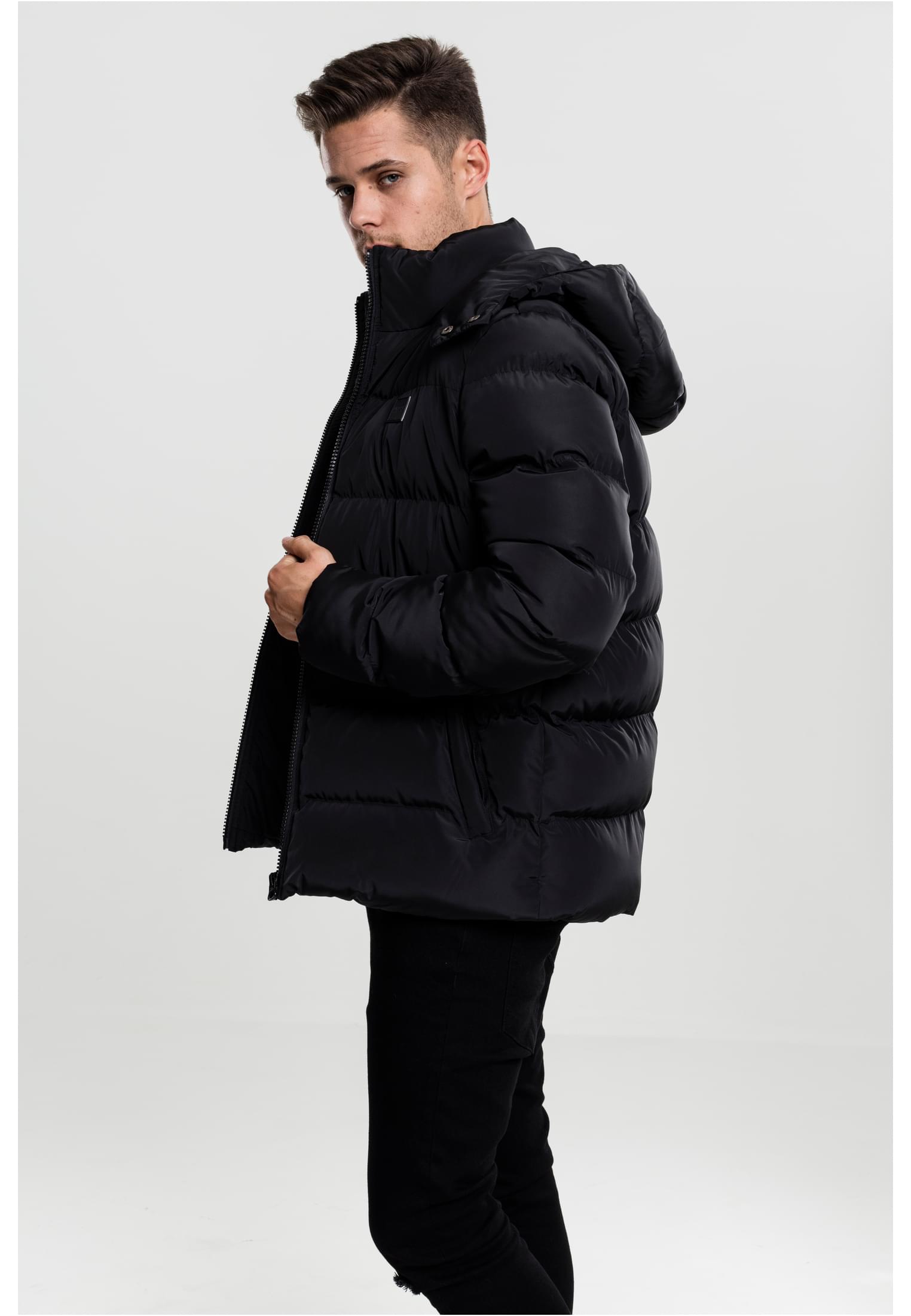 Μπουφάν Puffer με Κουκούλα Tb1807-00007 Urban Classics Black ανδρικά Simple Wear