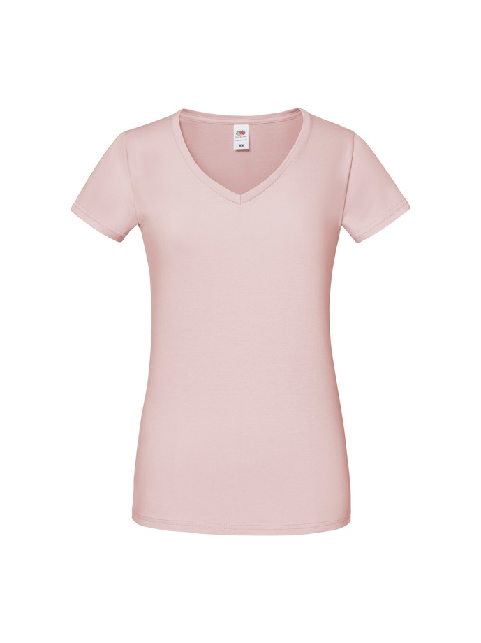 Γυναικείο T-shirt Iconic 150 V Neck 61-444-0 Fruit of the Loom Powder Rose