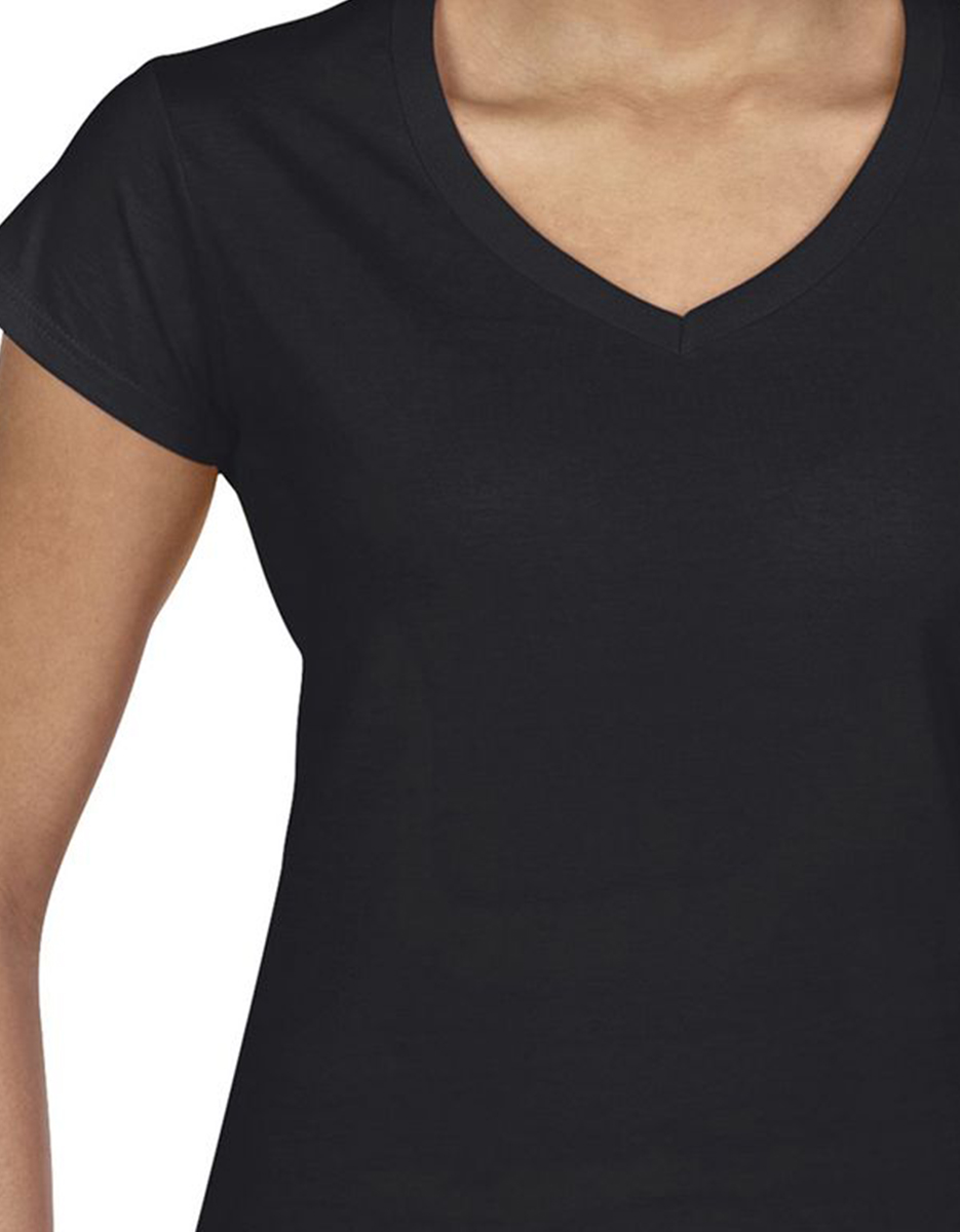 Γυναικείο T-Shirt με V-Neck 64V00L Gildan Softstyle Black