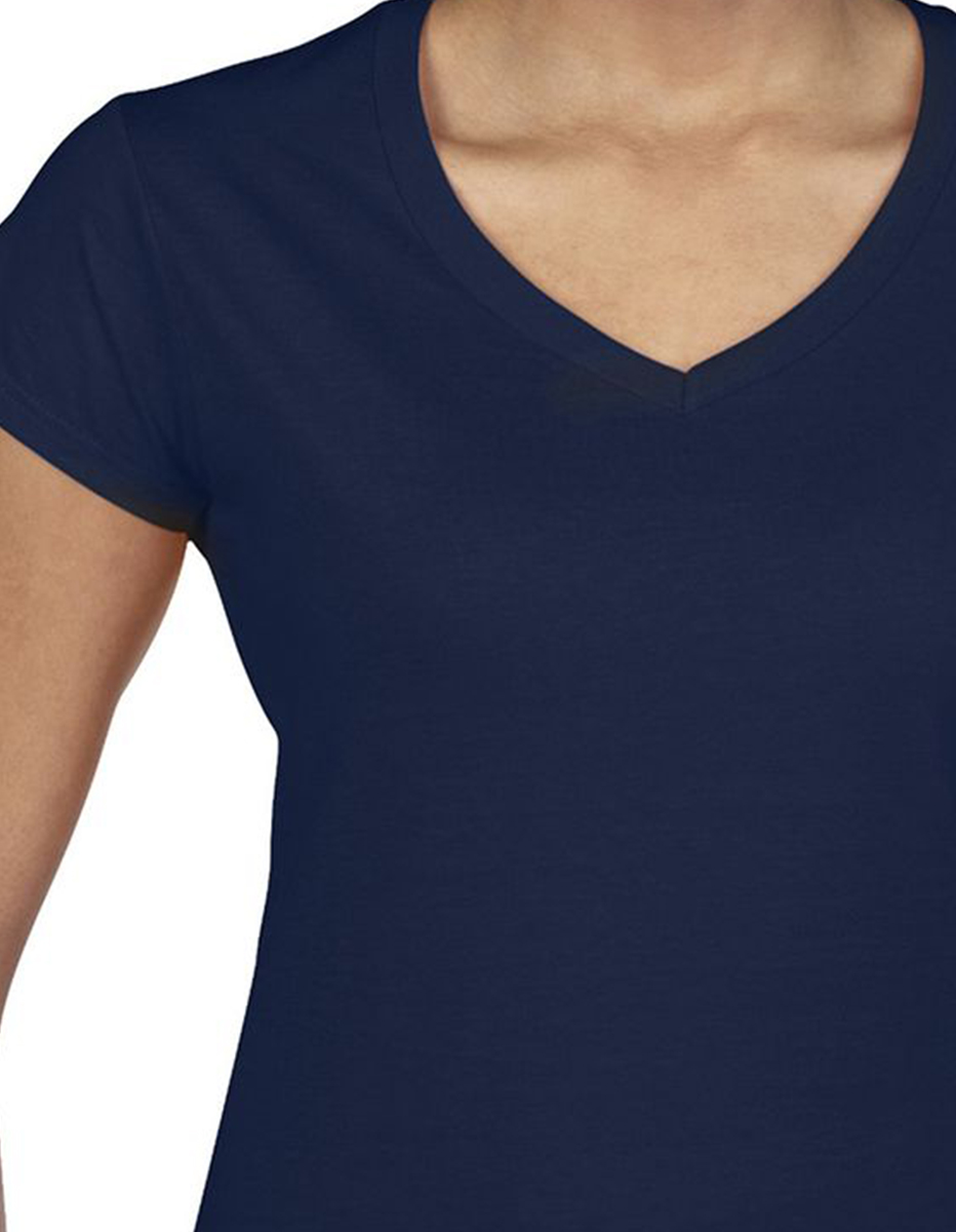 Γυναικείο T-Shirt με V-Neck 64V00L Gildan Softstyle Navy