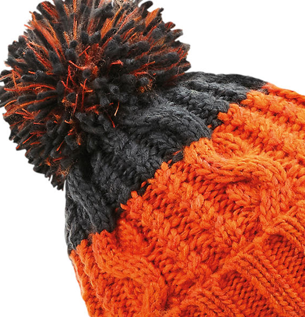 Σκούφος B437 Beechfield Apres με Pom Orange Graphite Grey αξεσουάρ Σκούφοι Simple Wear