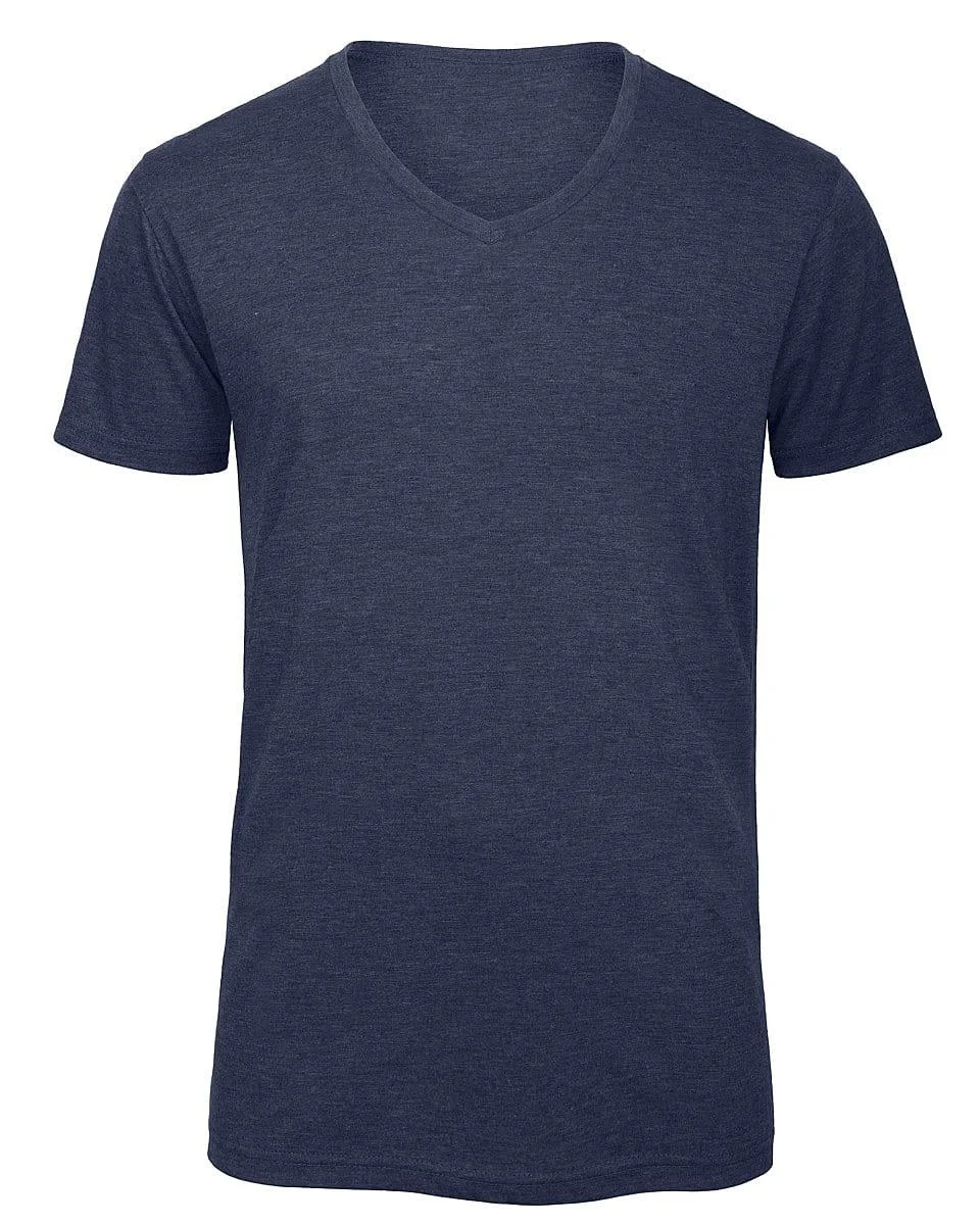 Γυναικείο T-Shirt TW058 B&C Triblend με V Λαιμόκοψη Heather Navy