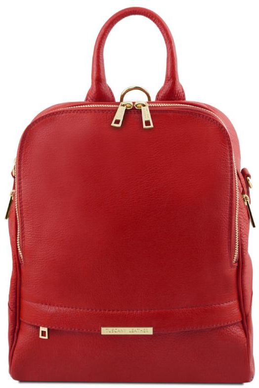 Tuscany Leather Γυναικεία Τσάντα Πλάτης & Ώμου TL141376 Tuscany Leather Lipstick Red Κόκκινο