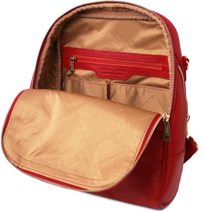 Tuscany Leather Γυναικεία Τσάντα Πλάτης & Ώμου TL141376 Tuscany Leather Lipstick Red Κόκκινο - 3