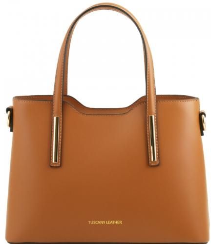 Γυναικεία Τσάντα Δερμάτινη TL141521 Tuscany Leather Olimpia S Κονιάκ Καφέ