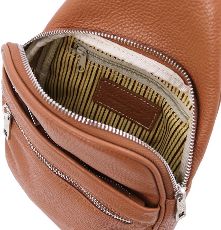 Ανδρικό Τσαντάκι Tl142022 Tuscany Leather Κονιάκ Καφέ Είδη Ταξιδιου Τσαντάκια Simple Wear