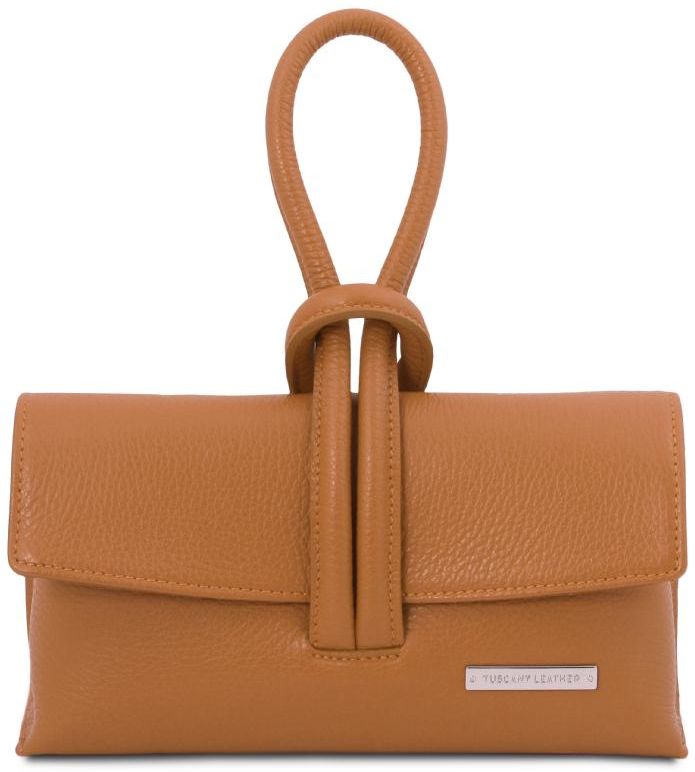 Γυναικείο Τσαντάκι Clutch TL141990 Tuscany Leather Κονιάκ Καφέ
