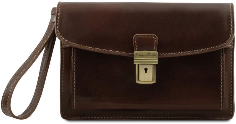 Ανδρικό Τσαντάκι Χειρός TL8075 Tuscany Leather Καφέ σκούρο