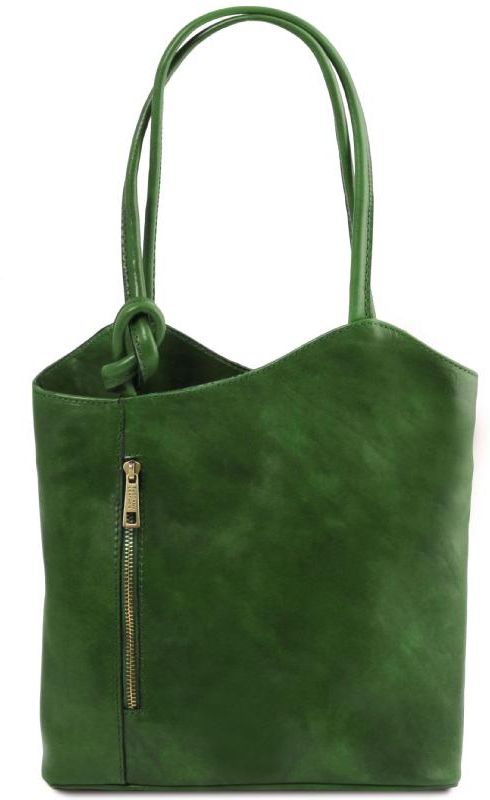 Tuscany Leather Γυναικεία Τσάντα Δερμάτινη Πλάτης & Ώμου TL141497 Tuscany Leather Patty Πράσινο