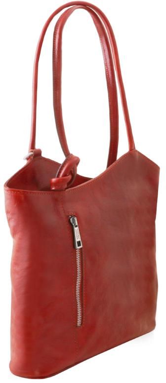 Tuscany Leather Γυναικεία Τσάντα Δερμάτινη Πλάτης & Ώμου TL141497 Tuscany Leather Patty Κόκκινο - 5