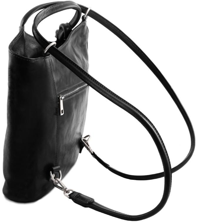 Tuscany Leather Γυναικεία Τσάντα Δερμάτινη Πλάτης & Ώμου TL141497 Tuscany Leather Patty Μαύρο - 4