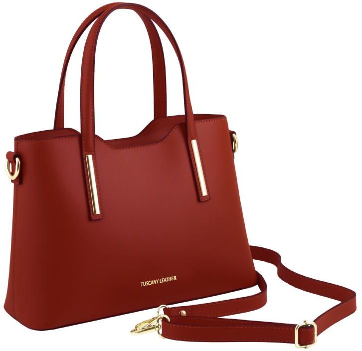 Γυναικεία Τσάντα Δερμάτινη TL141521 Tuscany Leather Olimpia S Κόκκινο