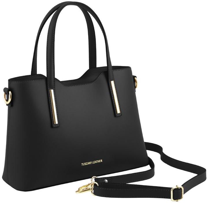 Γυναικεία Τσάντα Δερμάτινη TL141521 Tuscany Leather Olimpia S Μαύρο