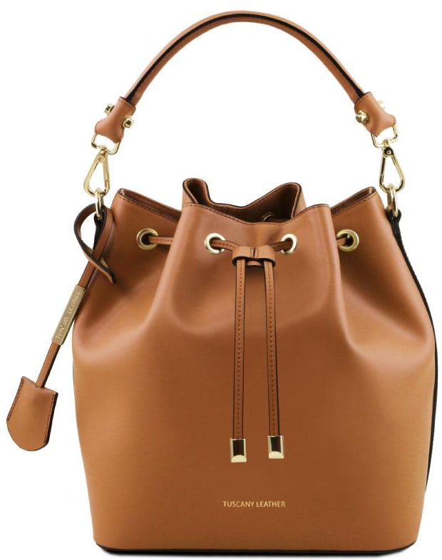 Tuscany Leather Γυναικεία Τσάντα Πουγκί Δερμάτινη Vittoria TL141531 Tuscany Leather Κονιάκ Καφέ