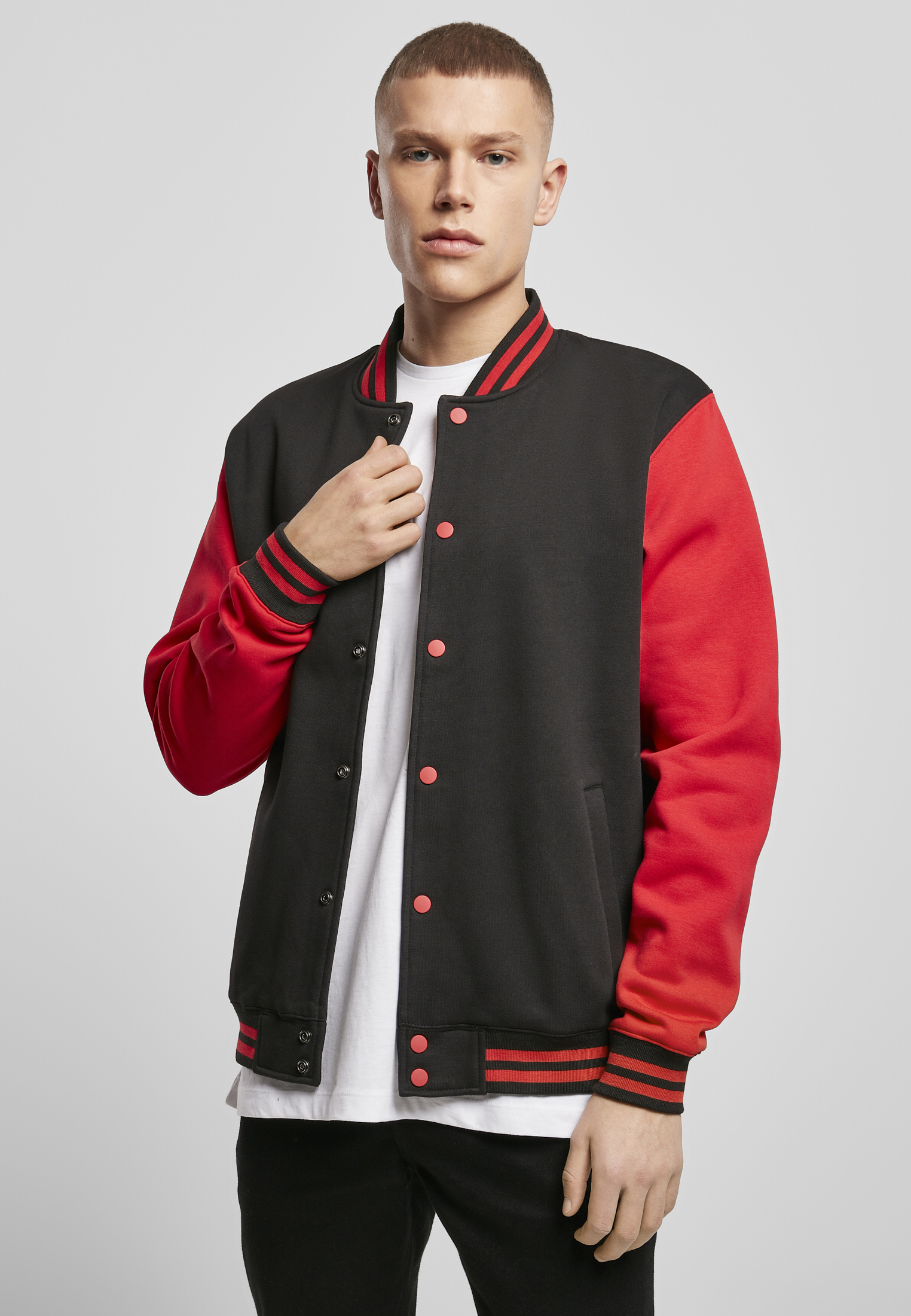 Ζακέτα Φούτερ College BY015 Build Your Brand Black/Red Blk/Red
